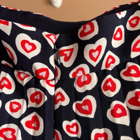 J. Crew Pleated Heart Print Skirt Size 8 - Picture 9 of 12